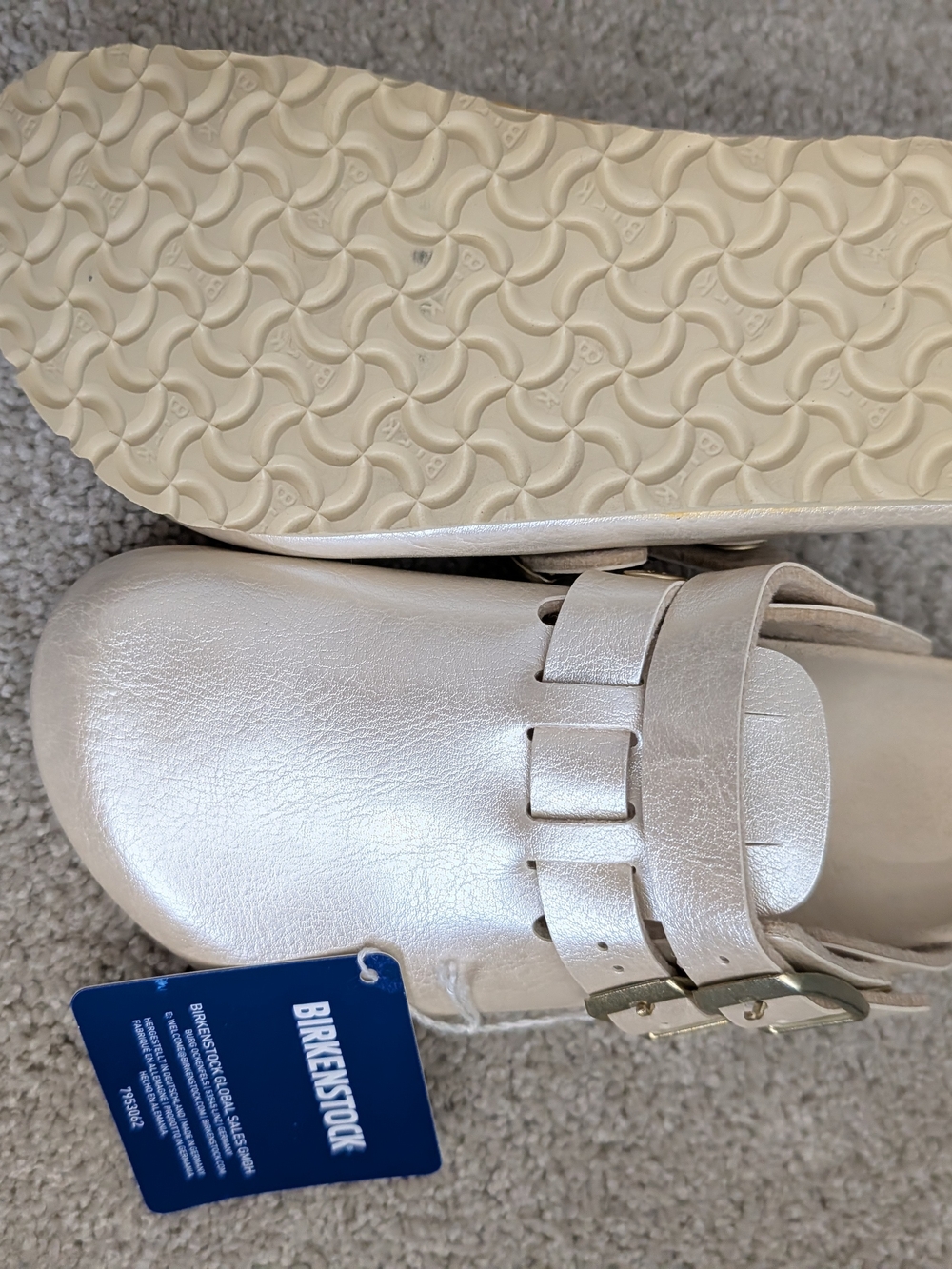 Birkenstock Kids Metallic Pearl Silver Clog Size EU 31 or US 13-13.5